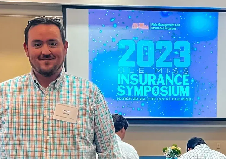 Justin Timbs at the Ole Miss Insurance Symposium